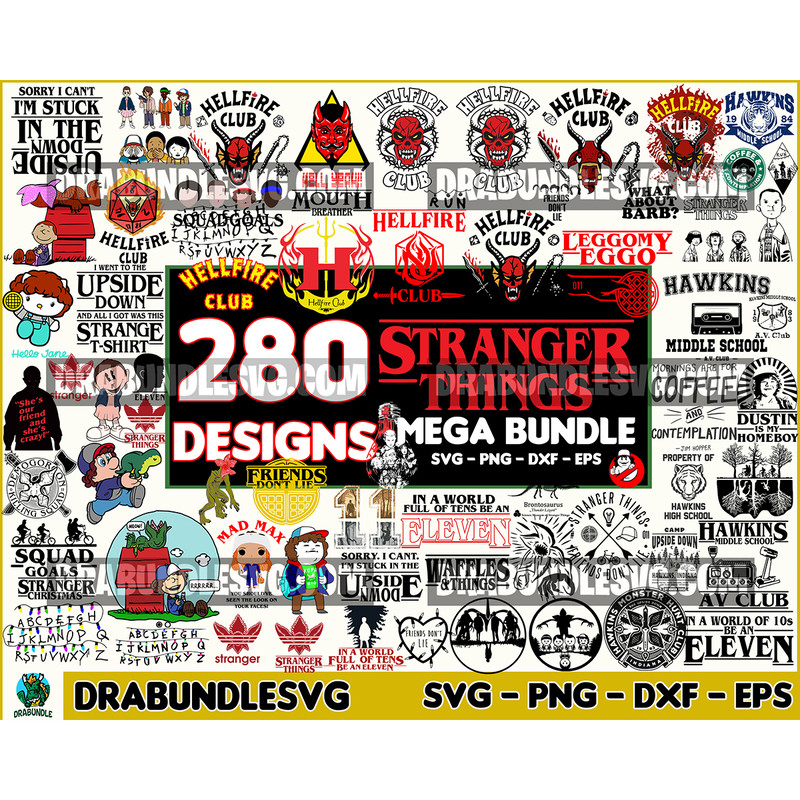 280 Hellfire Club Svg,Stranger Things SVG Bundle, Stranger Things PNG Bundle, Stranger Things Bundle, Stranger Things Cut Files, Stranger Things Prints Font Svg