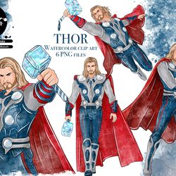 Watercolor clip art Thor