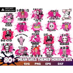 80 file mean girls svg, mean girls bundle svg, horror svg eps png, for cricut, silhouette, digital, file cut instant dow