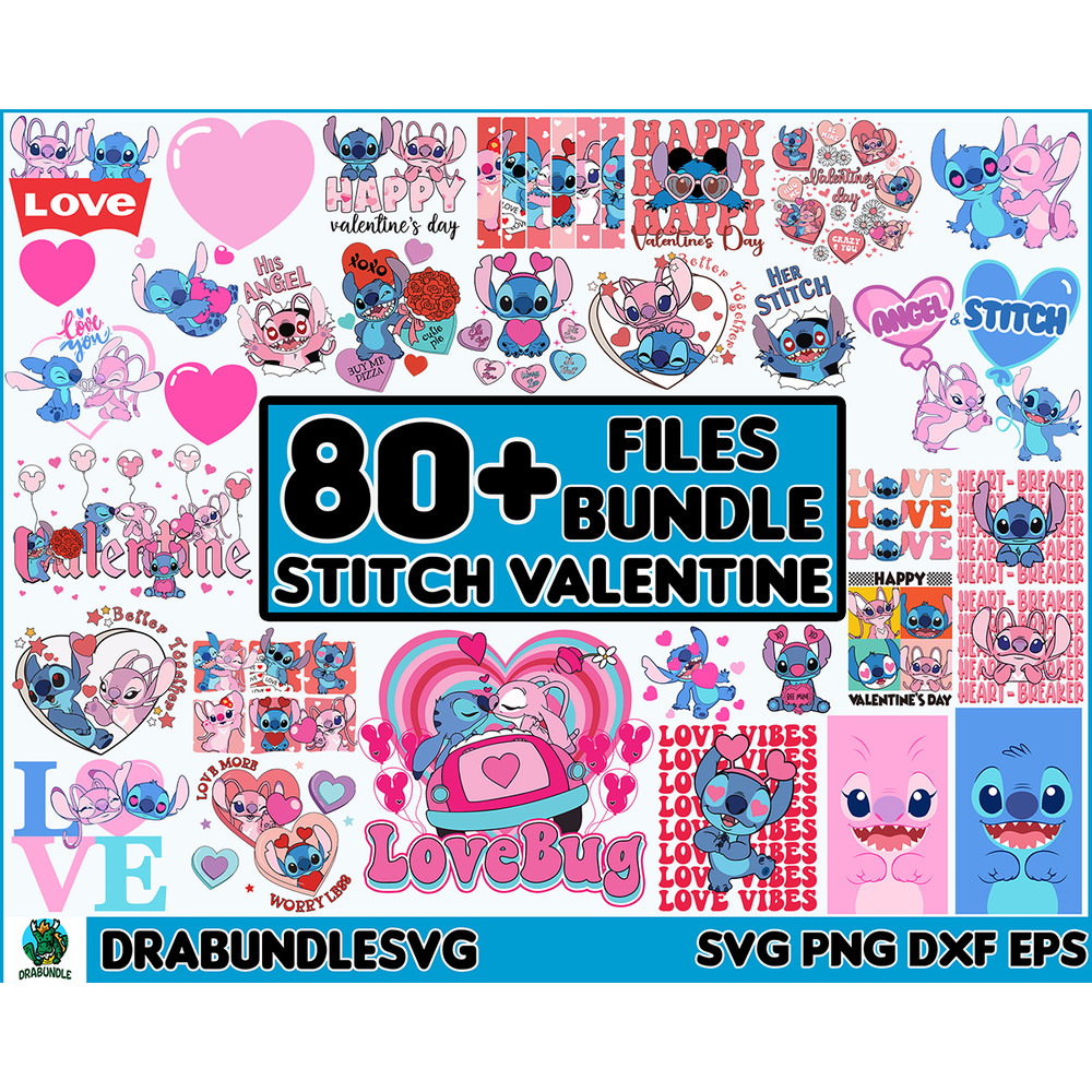 80 Stitch Valentine svg, Angel svg, Stitch and Angel, Love svg, Valentines svg, stitch love svg High Quality Instant Download.jpg