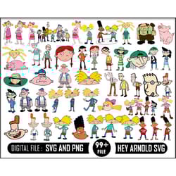 99 hey arnold, hey arnold, hey arnold svg, cartoon svg, bundle 2,disney svg digital download