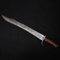 26 Custom Forged Damascus steel SWORD Handle with Brown Micarta With Leatherjpg