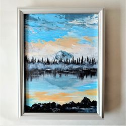 Mountain Landscape Acrylic Painting – Amazing Impasto Sunset Art