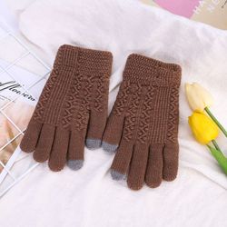 beautiful hook wool gloves 2 fingers touch the phone touch screen