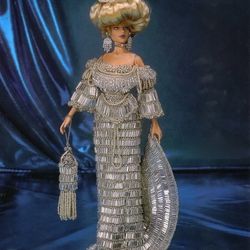 crochet pattern PDF-Fashion doll Barbie gown crochet vintage pattern-Crochet blueprint-Doll dress pattern