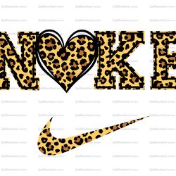 Nike Leopard Heart Png, Logo Brand Png, Nike Png Instant Download