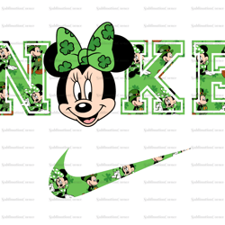 Minnie Mouse St Patrick Png x Nike Png, Logo Brand Png, Minnie Mouse Png, Nike Png, Instant Download, Sublimation