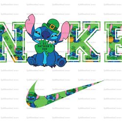 Stitch St Patrick x Nike Png, Logo Brand Png, Stitch St Patricks Day Png, Nike Png, Instant Download, Sublimation