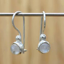 moonstone drop & dangle silver earrings for women, 925 sterling silver & genuine gemstone handmade jewelry, gift for her