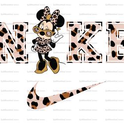 Minnie Mouse Leopard x Nike Png, Logo Brand Png, Minnie Leopard Nike Png, Nike Png, Instant Download, Sublimation