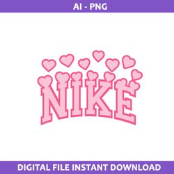 nike hearts valentine day logo png, nike logo png, valentine day png, ai digital file