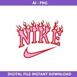 nike logo valentine pink fire png, nike logo png, valentine day png, valentine pink fire png, ai file