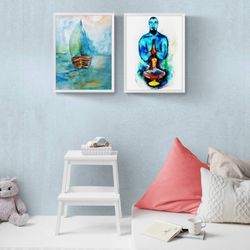 Aladdin Travel Set of 2 Wall Art - digital file that you will download