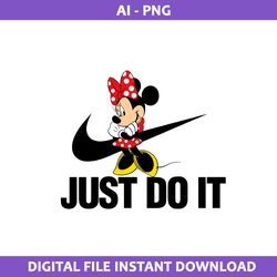 nike minnie polka dots png, minnie mouse png, nike just do it logo png, ai digital file