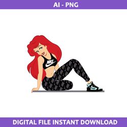 mermaid nike png, mermaid png, nike logo png, disney princess nike png, ai digital file
