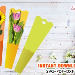flower packaging template, flower package gift, valentine package gift, svg dxf pdf, cricut, instant download