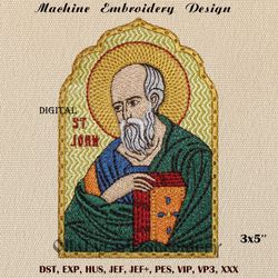 Saint John the Evangelist machine embroidery design
