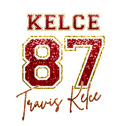 Travis Kelce 87 Kansas City Faux Glitter Files