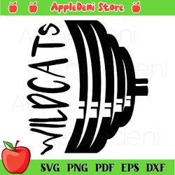wildcats barbell svg silhouette, sport svg, powerlifting svg, wildcats svg