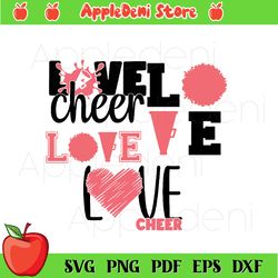 Love Cheer Bundle SVG PNG, Sport Svg, Cheer Lover Svg, Cheerleader Svg