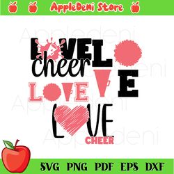 love cheer bundle svg png, sport svg, cheer lover svg, cheerleader svg