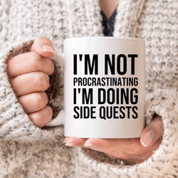 i'm not procrastinating i'm doing side quests mug, funny nerd mug, nerdy gift, cute geeky coffee mug, gamer, nerd humor