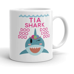 shark tia ceramic mug birthday mother's day christmas for mom mother grandma, mothers day gift, mothers day coffee mug