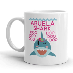 shark abuela ceramic mug birthday mother's day christmas for mom mother grandma, mothers day gift, mothers day coffee mu