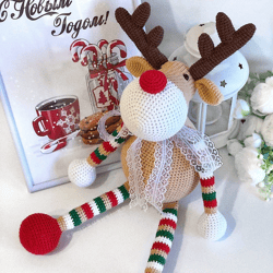 Crochet animal. Christmas crochet deer toy