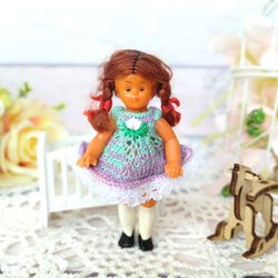 Emil Schwenk doll clothes - vintage doll clothes - miniature doll clothes - microknitting for doll