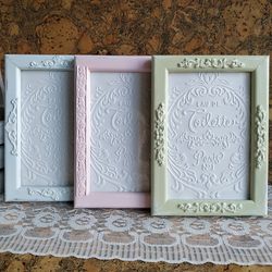 Wooden photo frames (4x6 inch photo) in shabby chic style Wood picture frames in vintage style Table number