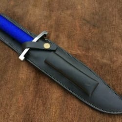 handmade spring steel rambo knife, bowie knife, tactical knife, survival knife with leather sheath