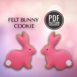 Easter Cookies Sewing Pattern, Felt Bunny Cookies Pattern, Easter decor, Felt Pattern PDF, Felt Food, Easter Ornament