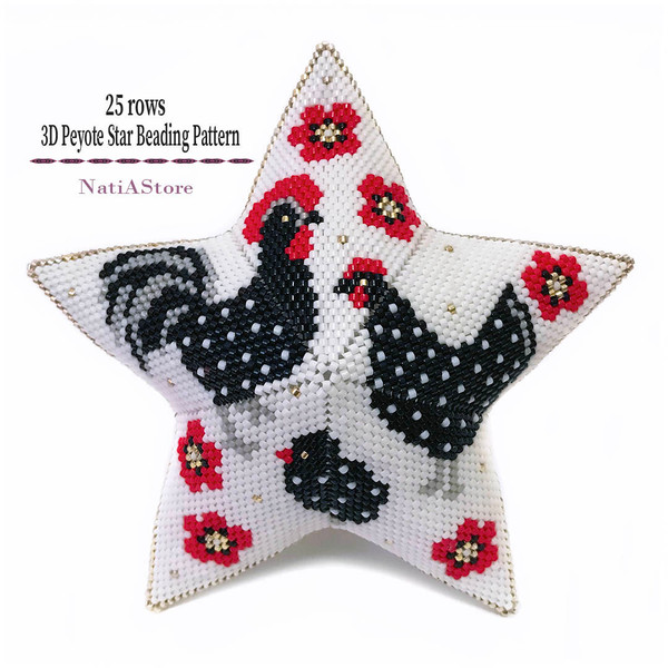 black chickens-peyote-star-seed-bead-patterns