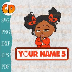 Afro Boss Girl Baby Personalized,  Birthday Banner Svg , Afro Boss baby svg, Layered Cricut, custom file, Birthday