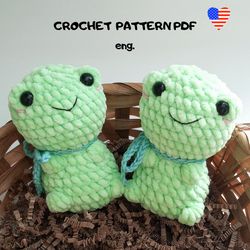 Amigurumi crochet pattern frog, English crochet pattern frog, PDF