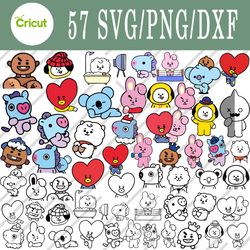 bt21 svg, bt21 bundle svg, png, dxf, cutting file, svg files for cricut, silhouette