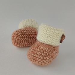 Soft hand knitted baby booties, Newborn shoes, Cozy newborn booty, Cute new baby socks