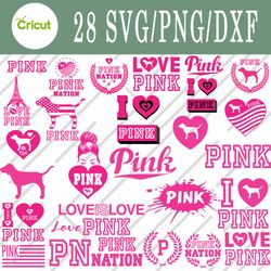 love pink svg, love pink bundle svg, png, dxf, cutting file, svg files for cricut, silhouette