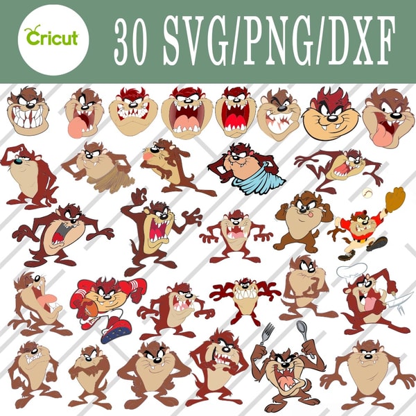 Taz Button Taz svg, Taz bundle svg, Png, Dxf, Cutting File - Inspire Uplift