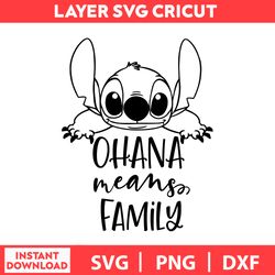 Stitch Ohana Means Family, Mickey Mouse Svg, Disney Birthday Svg, Disney Bundle Svg, Dxf, Png, Digital file