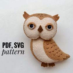 Owl  ornaments pattern Owl  felt  pattern PDF Woodlands animals  felt pattern