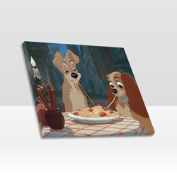 Lady and Tramp Frame Canvas, Wall Art Home Decor