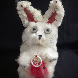 Rabbit Toy Bunny Toy White Rabbit Collectible Handmade Toy Original Gift