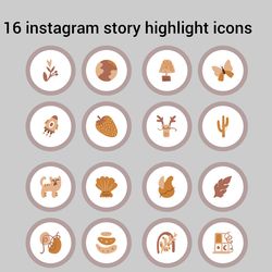 16 boho instagram story icons. aesthetic highlight instagram. instagram highlight icons in a circle digital download