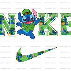 stitch st patrick x nike png, logo brand png, st patrick stitch png, nike png, instant download, sublimation