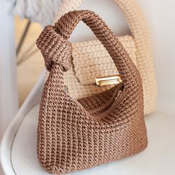 DIY crochet bag, Melanie crochet bag video tutorial, step by step video crochet bg, crochet bag KIT, PDF pattern