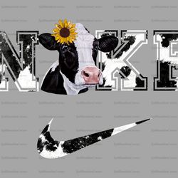 Sunflower Cow Nike Png x Nike Png, Logo Brand Png, Distressed Cow Hide Nike Png, Nike Png, Instant Download, Sublimation