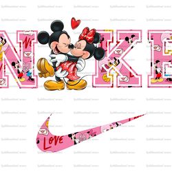 Mickey And Minnie x Nike Png, Logo Brand Png, Mickey And Minnie Mouse Love Png, Nike Png, Instant Download, Sublimation