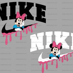 2x Minnie Mouse Dripping x Nike Png Designs,Logo Brand Png, Minnie Mouse Png, Nike Png, Instant Download, Sublimation